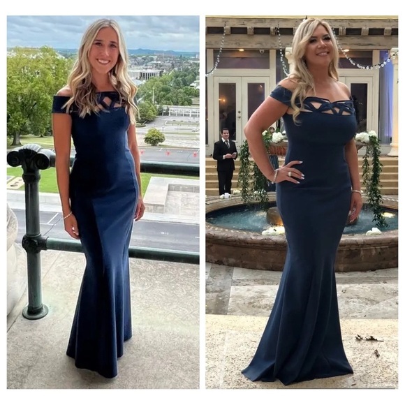 Chiara Boni La Petite Robe Blue Artico Tessie Gown Size 42 US 6 Mermaid Bodycon - Picture 3 of 16